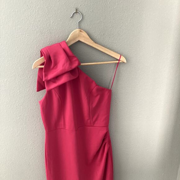Fate NEW One Shoulder Asymmetrical Dress - Raspberry Pink - Medium - Picture 2 of 9